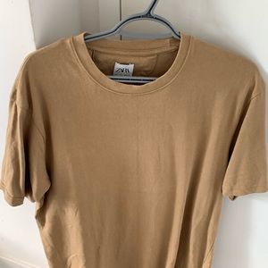 Zara Oversized T-shirt in Camel/Beige